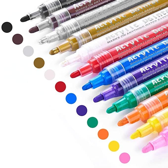 Amazon.com: TIIKKASI Acrylic Paint Markers, 24 Gouache Colors Set, Brush  Tip Drawing Pens, for Canvas, Rock, Stone, Wood, Fabric, Scrapbook, School  & Kids Art Supply (Pastel Palette) : Arts, Crafts & Sewing